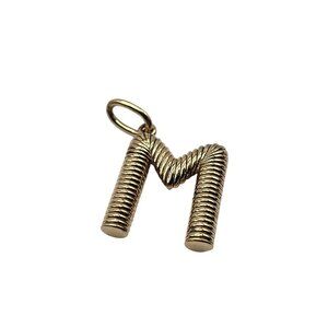 Mejuri “M” Bold Letter Pendant 18K Vermeil 925 Sterling Silver